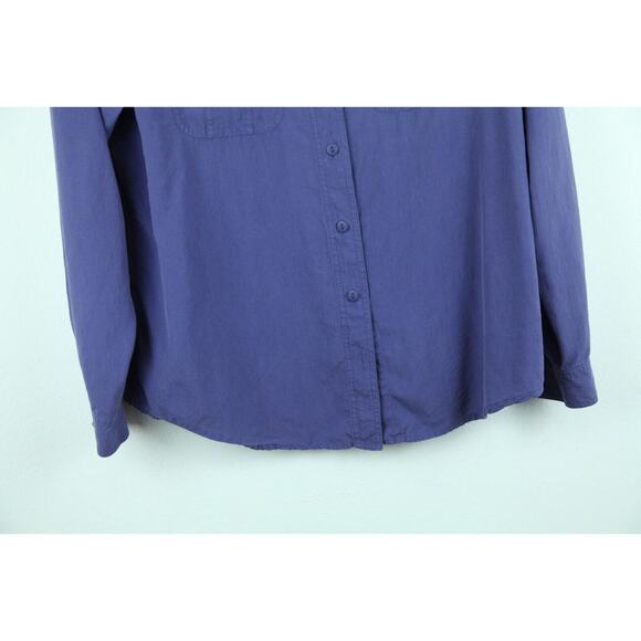 Vintage Women's Large Silk Blouse Flap Pocket Minimal Officecore Luxury 90s FLAW - Picture 4 of 8